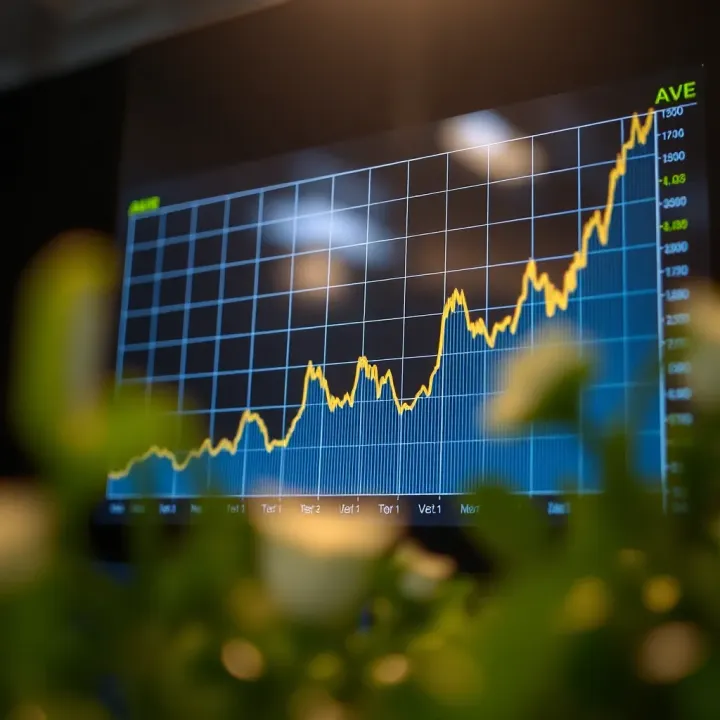 Graph showing the upward trend and key resistance levels in Aave token price over recent months
