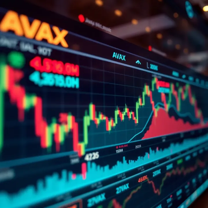 Graph showing the price trends of AVAX token alongside key market indicators