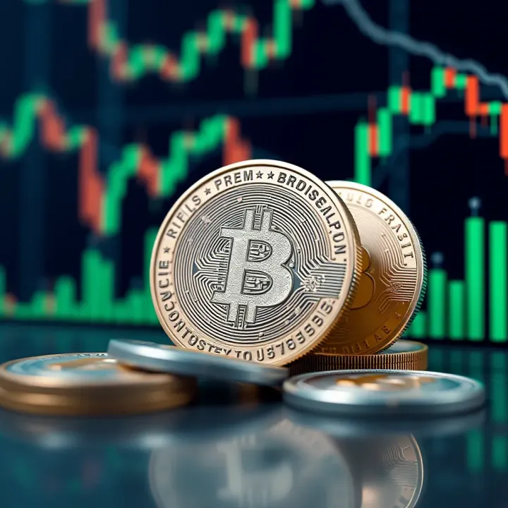 Investment Insights and Risk Factors for AXS Crypto Illustration of digital tokens and financial charts representing cryptocurrency investment