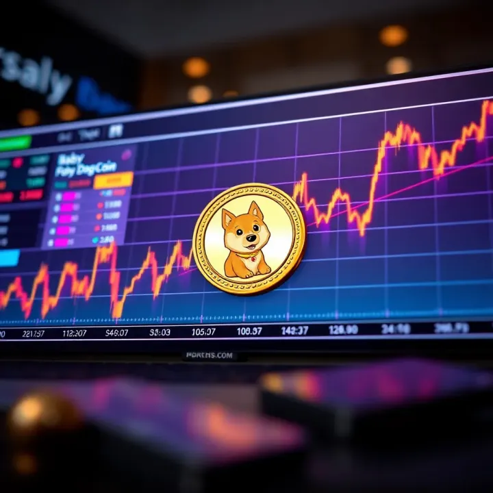 Graph showing upward and downward trends of Baby Doge Coin in the cryptocurrency market