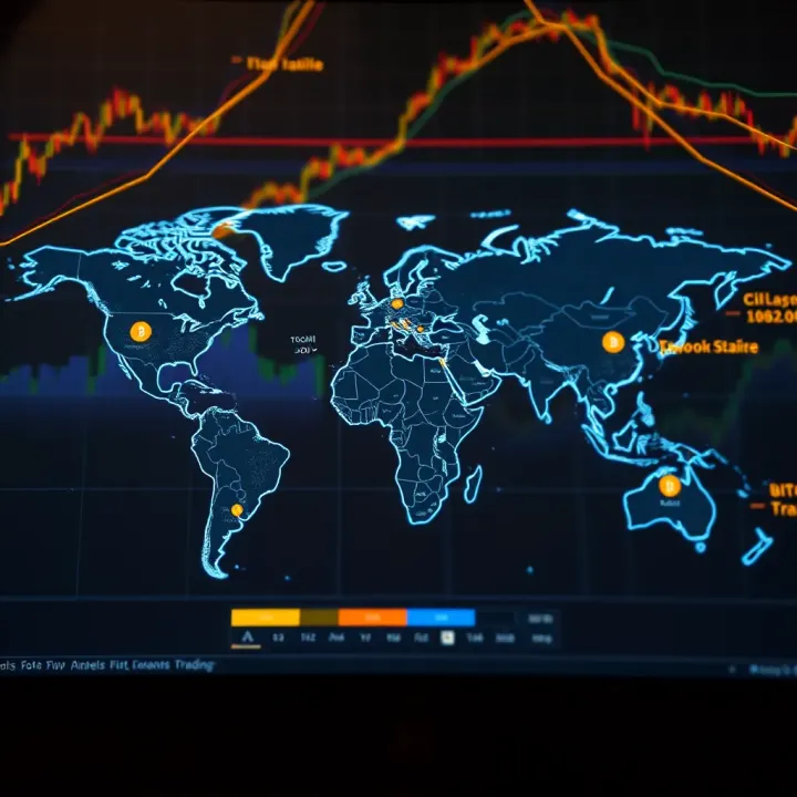 World map highlighting global economic factors influencing Bitcoin value