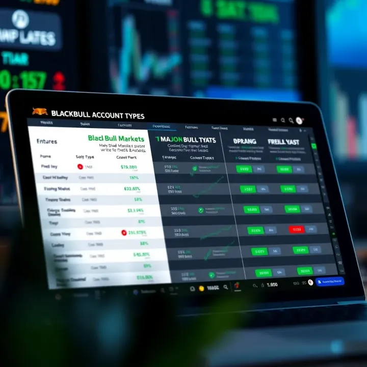 Comparison chart highlighting key features and account types offered by BlackBull Markets