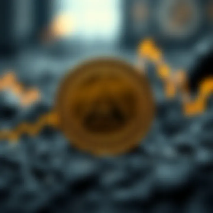 Graph showing upward and downward trends in Aave coin price over time