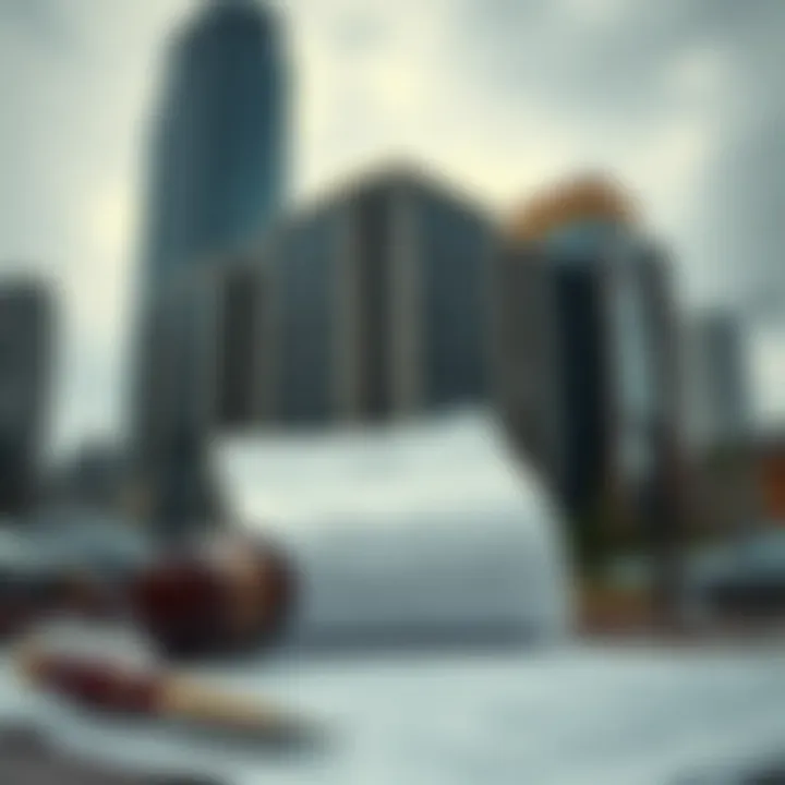 Corporate buildings and legal documents symbolizing business ventures and legal disputes