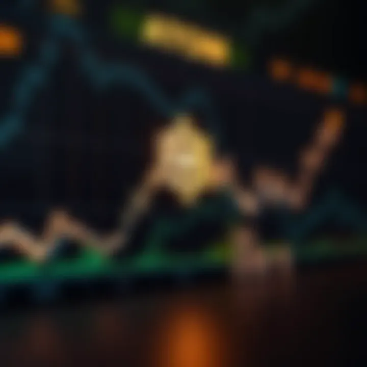 Graph showing upward and downward trends of ATOM cryptocurrency price over time