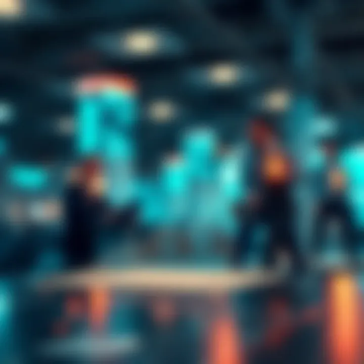 Creative illustration of innovation and economic growth with digital technology elements