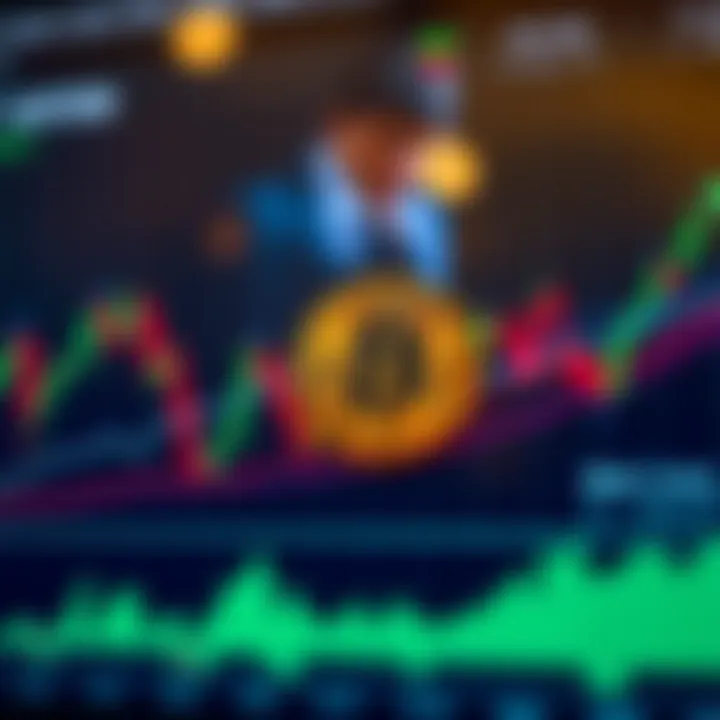 Graph showing Bitcoin Cash price fluctuations with trend lines and market indicators