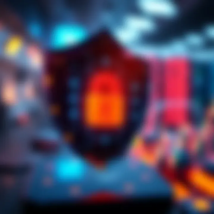 Secure digital shield symbolizing safety and protection in online trading platforms