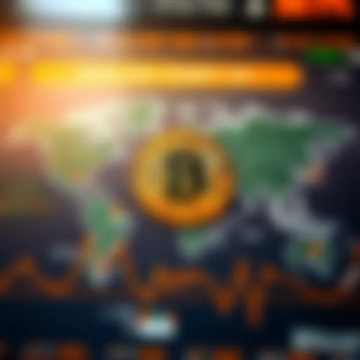 Global Economic Events Impacting Bitcoin Value World map highlighting key global economic events influencing cryptocurrency markets