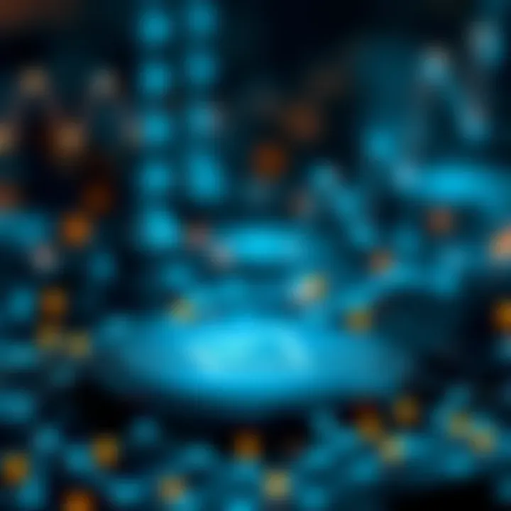 Conceptual illustration of blockchain technology and regulatory symbols affecting cryptocurrency