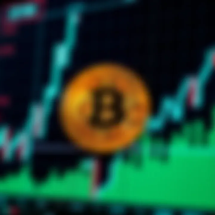 Graph displaying Bitcoin price fluctuations with upward and downward trends