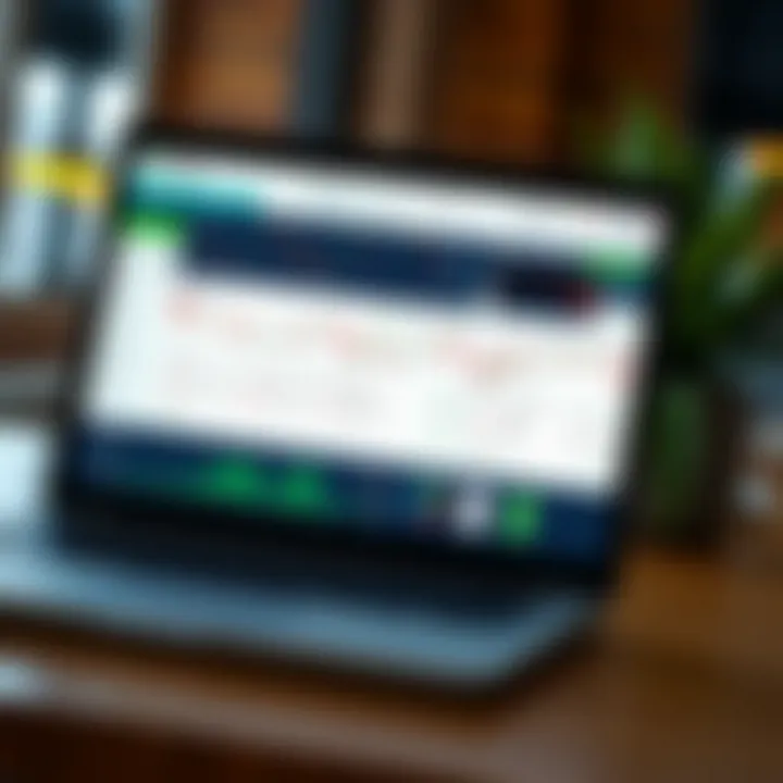 User-friendly online trading platform dashboard displaying real-time stock prices and portfolio overview on a laptop screen