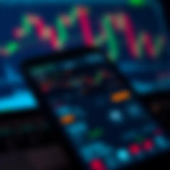 User interface of a popular trading app displaying charts and trading options on a mobile device