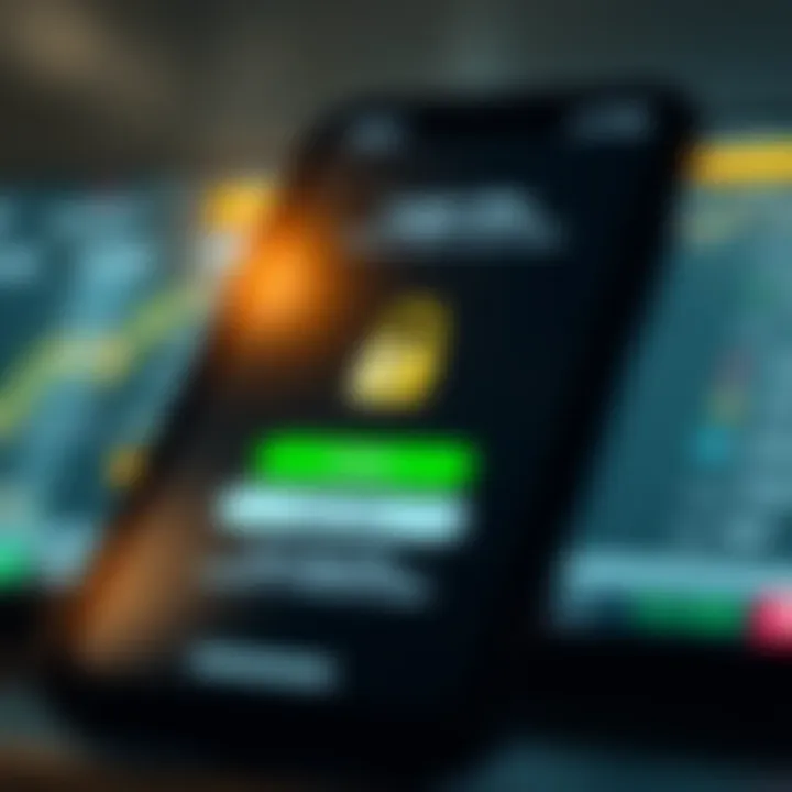 Secure login screen of a trading app emphasizing safety features and authentication methods