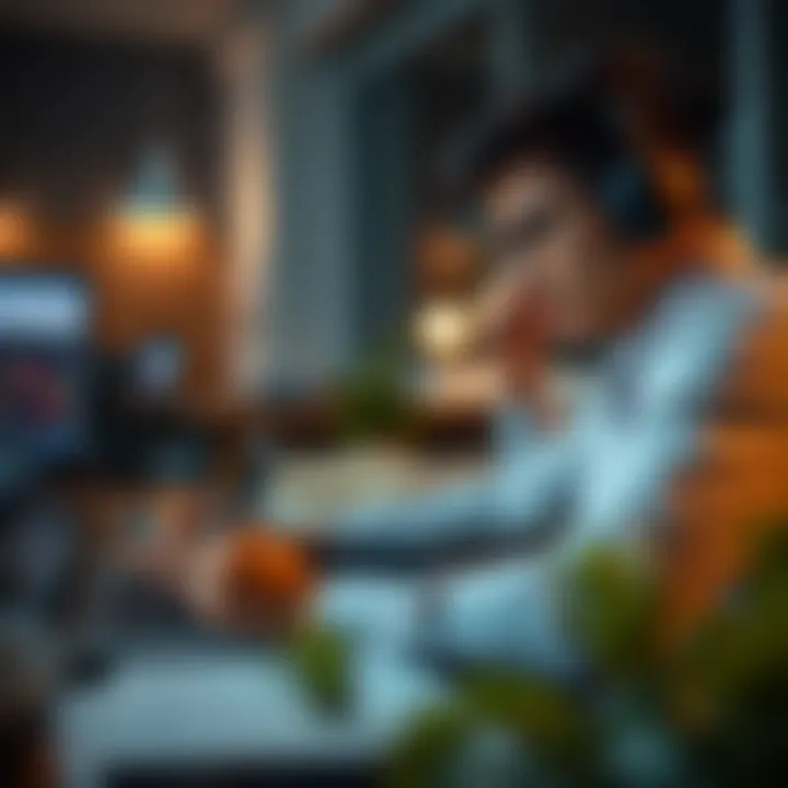 Engaged Learner Accessing Free Online Trading Course Student attentively taking notes while watching an online trading course on a laptop