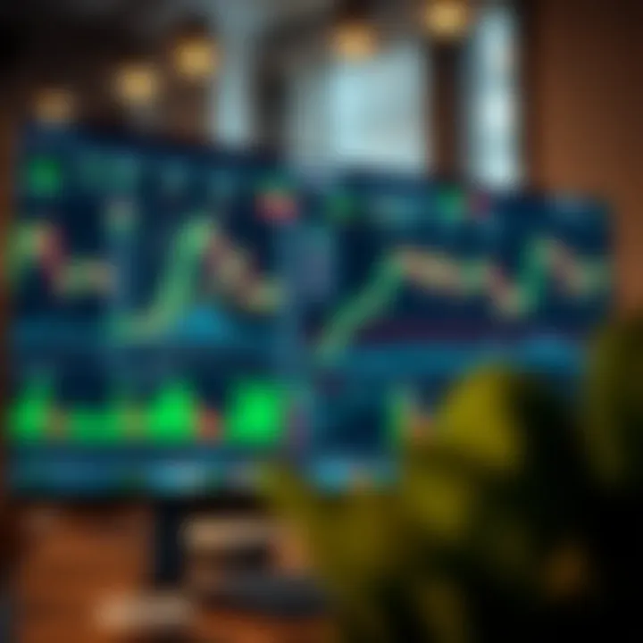 Interactive TradingView platform showing various market charts and technical indicators