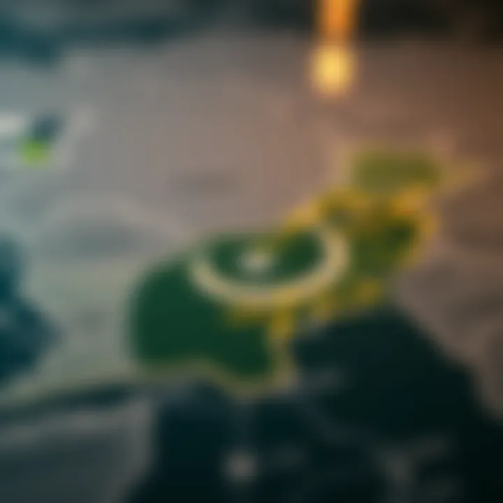 Map of Pakistan highlighting cryptocurrency regulations and investment zones