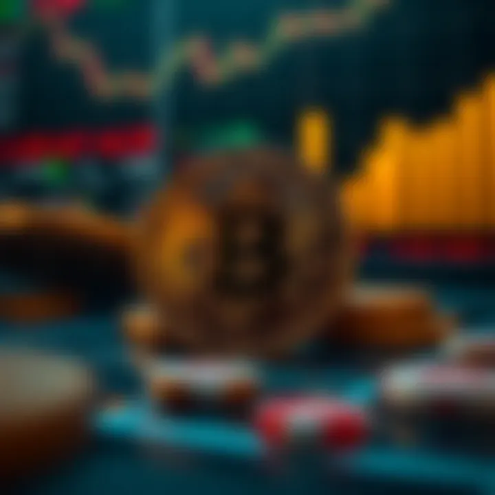 Conceptual illustration of factors influencing cryptocurrency value including market data and risk indicators