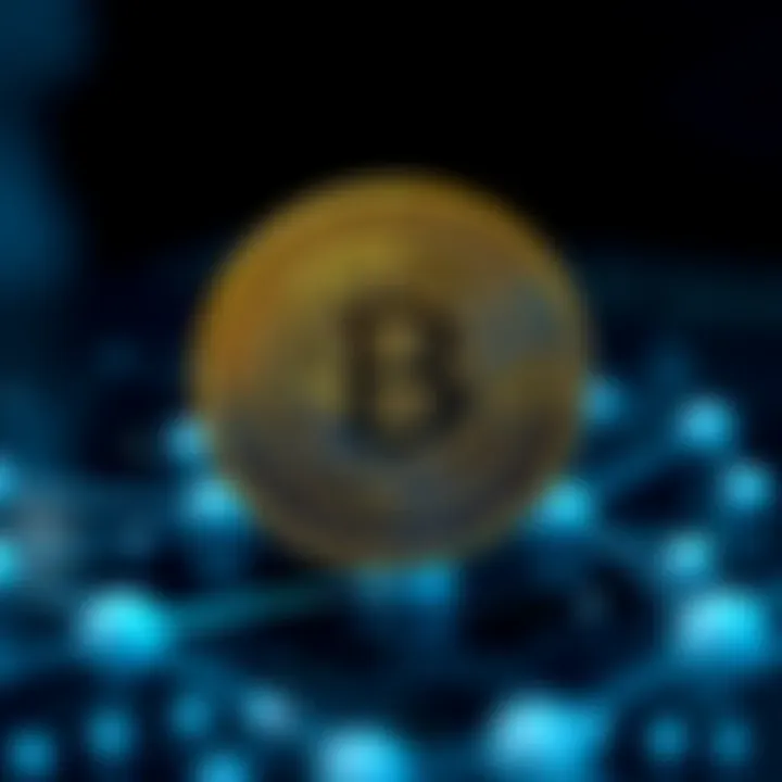 Illustration of Cyber Coin connected to blockchain nodes representing technology and network adoption