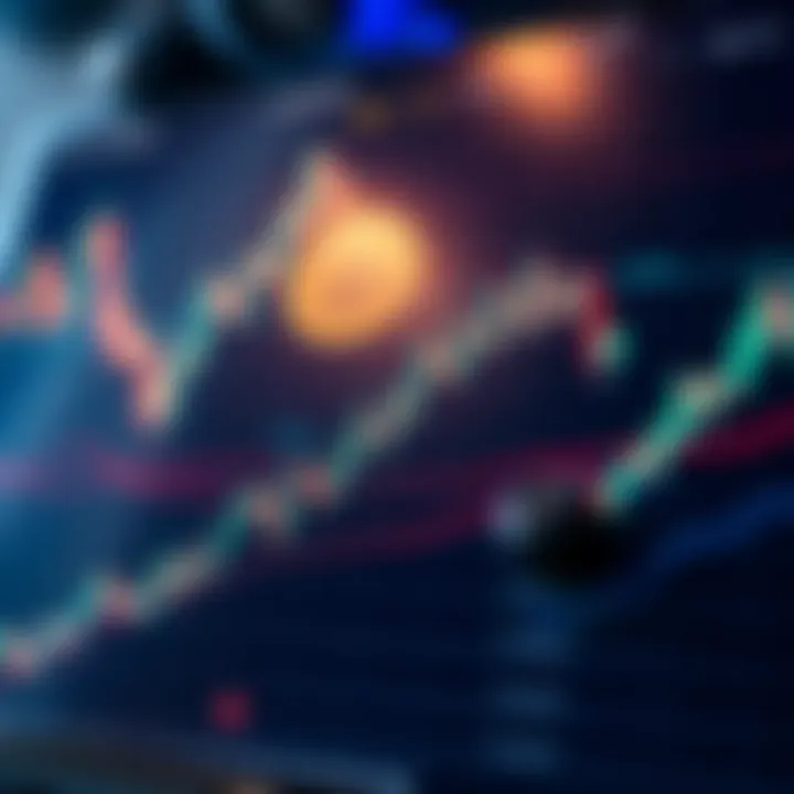 Bitcoin Price Trends and Technical Analysis Chart Graph displaying Bitcoin price fluctuations with candlestick patterns and volume indicators
