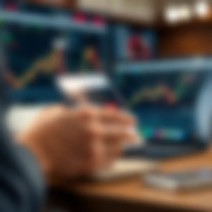 Mobile device showcasing features of a trading application designed for practice and learning without real financial risk