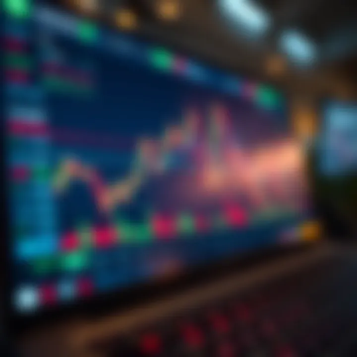 User interface of a cryptocurrency trading platform with charts and trade options