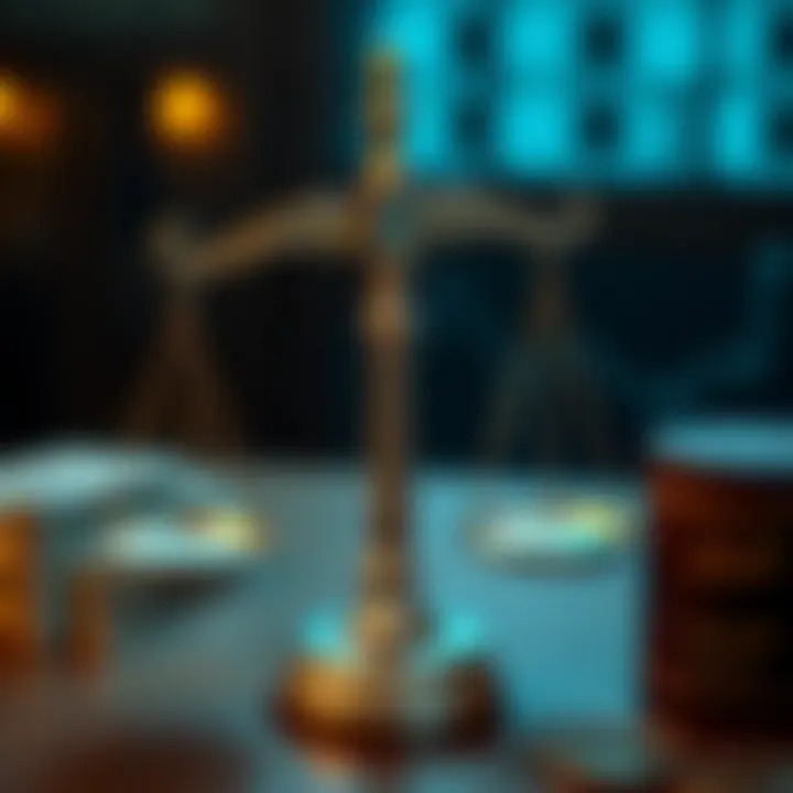 Illustration of Islamic finance principles with a balance scale and Quranic text
