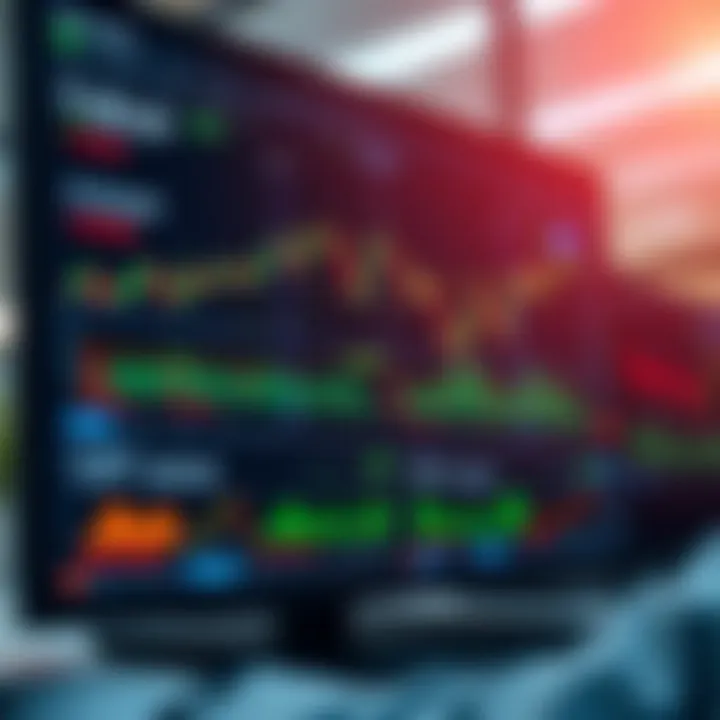 User interface of Quotex trading platform displaying various financial charts and indicators on screen