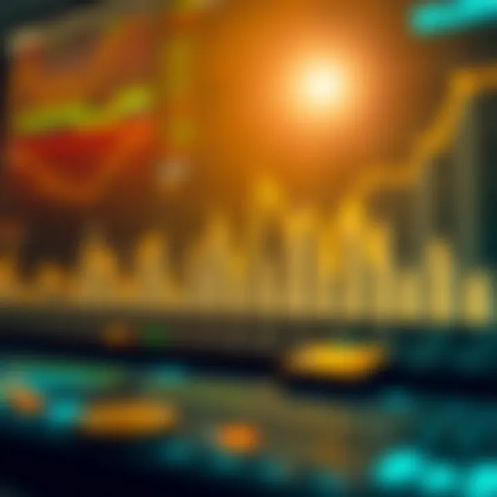 Graph showing upward and downward trends of Solana cryptocurrency prices