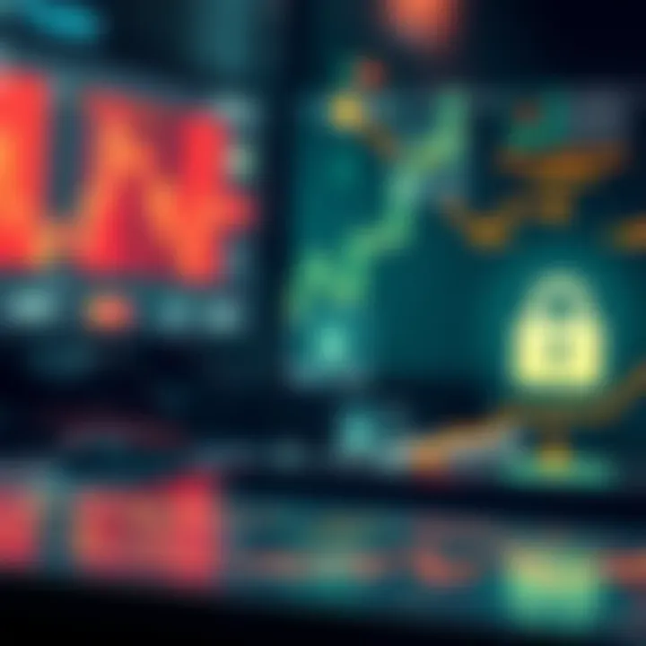 Visual representation of Sui blockchain technology with security and transaction elements