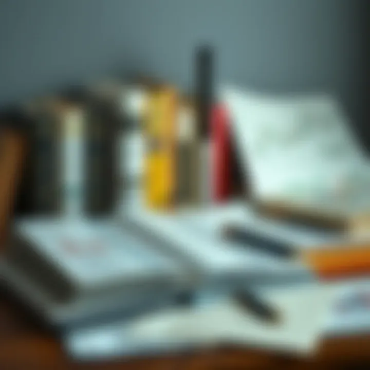 Collection of diverse trading books with financial graphs and notes