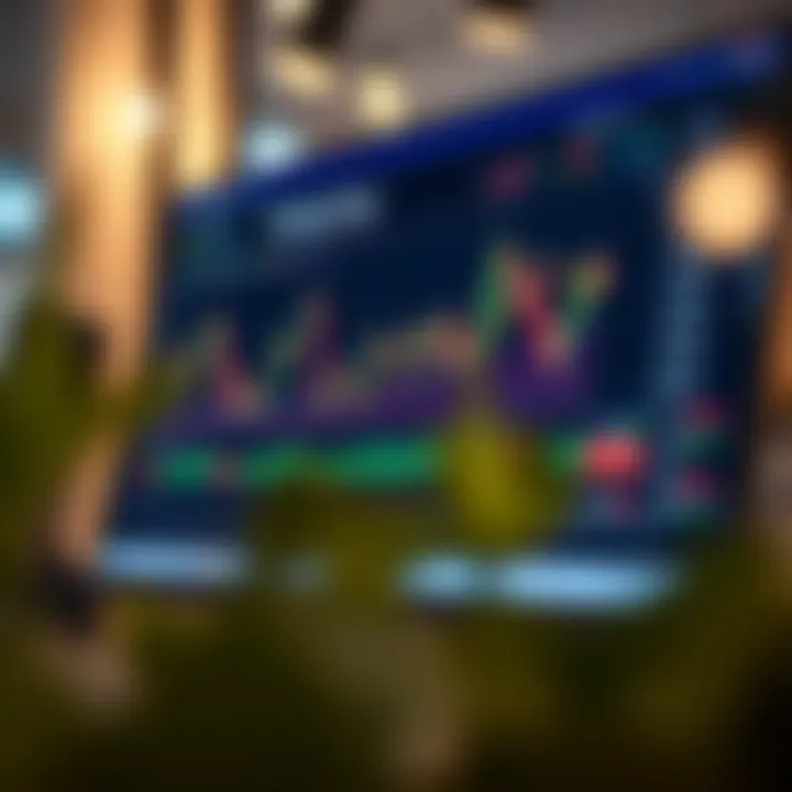 TradingView chart integrated within the Deriv platform interface showing various financial indicators and candlestick patterns