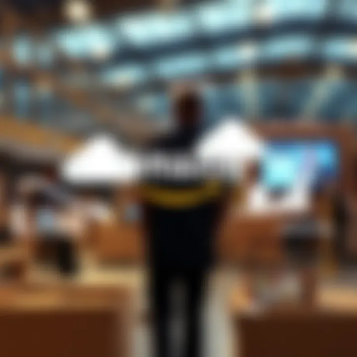 Illustration of Amazon's diverse business sectors including e-commerce, cloud computing, and digital streaming