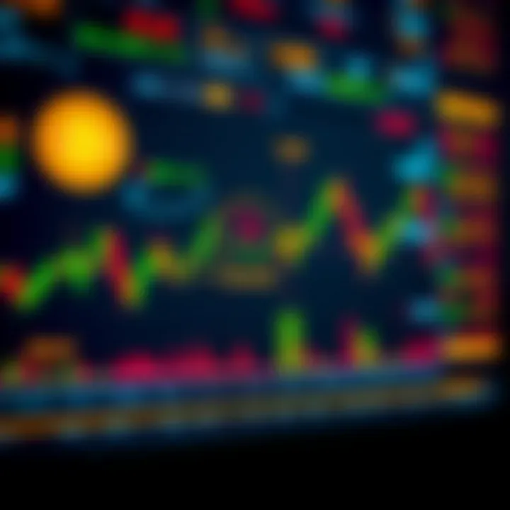Visualizing Bitcoin Trading Signals and Market Alerts Abstract representation of cryptocurrency market data with signals and alerts
