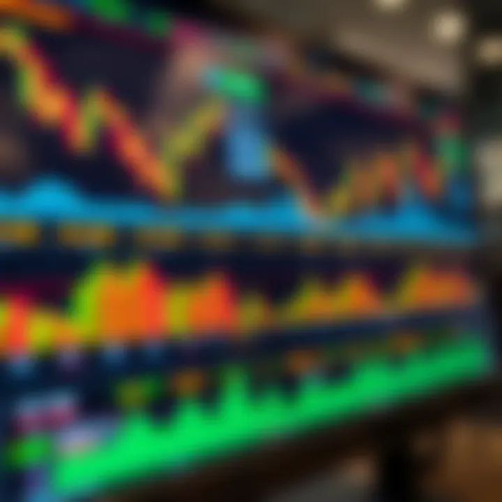 Digital interface displaying cryptocurrency trading charts and wallet balances