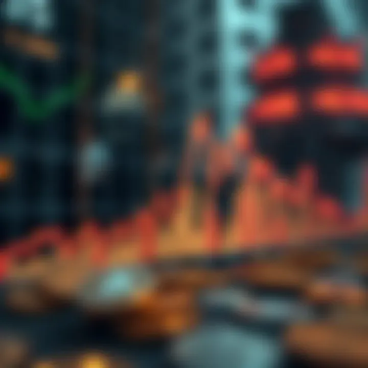 Cryptocurrency Market Value Decline Graph showing sharp decline in cryptocurrency values amidst market instability