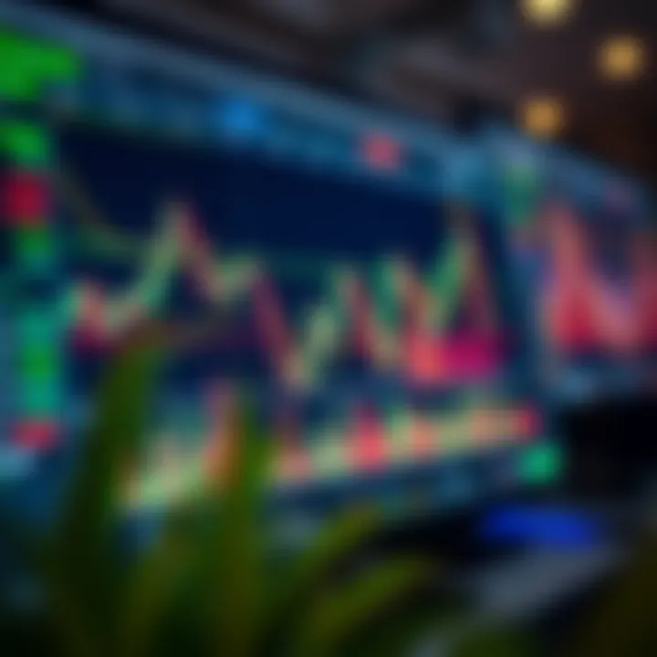 Interface of MetaTrader platform showing forex charts and trading tools