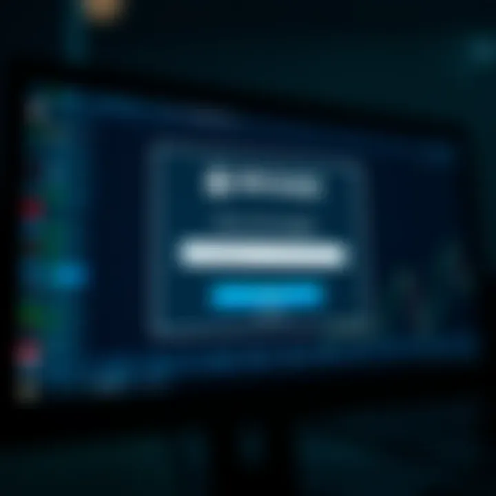 QX Broker login screen showing secure access interface with username and password fields