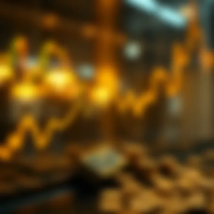 Line chart showing recent upward trend in gold prices against US dollar