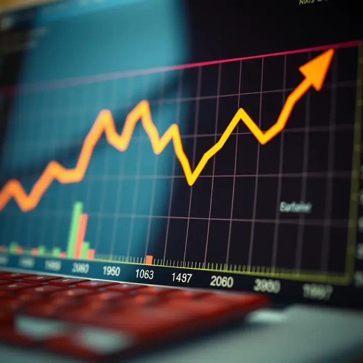 Currency Value Trends Highlighting Risks and Benefits for Investors Graph showing currency value trends with upward and downward movements representing investment risks and benefits