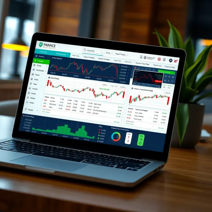 User-friendly online trading platform dashboard displaying real-time stock prices and portfolio overview on a laptop screen