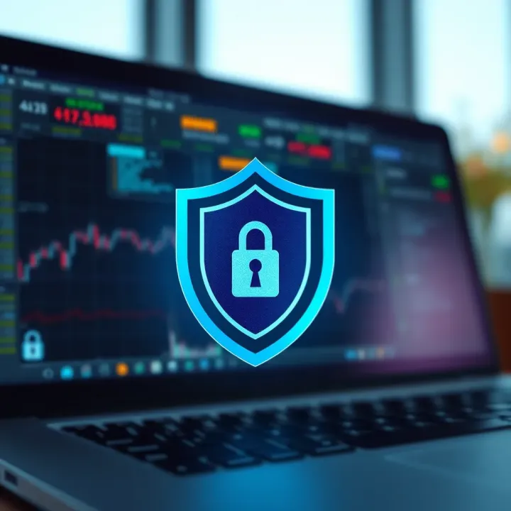 Security Features for Safe Online Trading Security shield icon representing protection of online trading activities