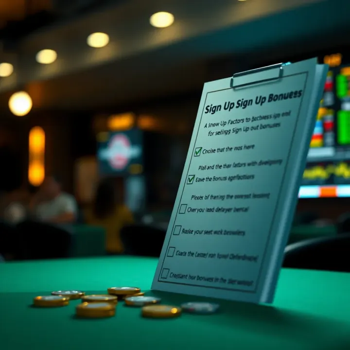 Checklist highlighting key factors for choosing sign up bonuses