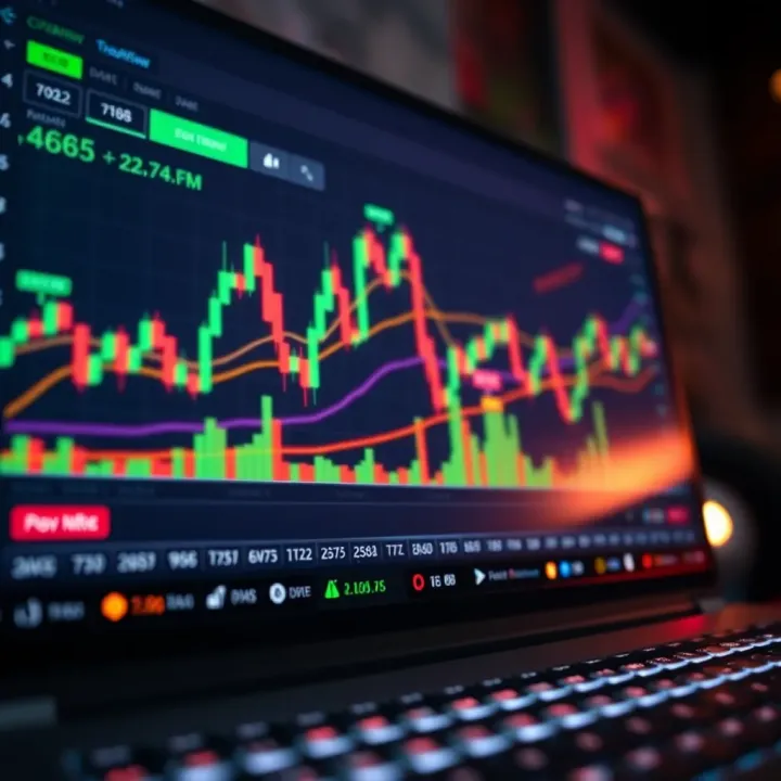 TradingView chart displaying various technical indicators and candlestick patterns