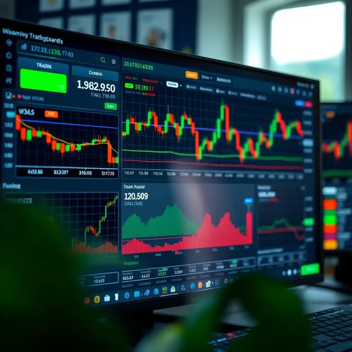Interactive Trading Dashboard Featuring Multiple Market Indicators Dashboard displaying various financial charts and trading indicators on a computer screen