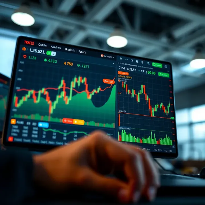 Trading Platform Interface for Pakistani Users User-friendly interface of a trading platform showing charts and financial tools designed for Pakistani traders