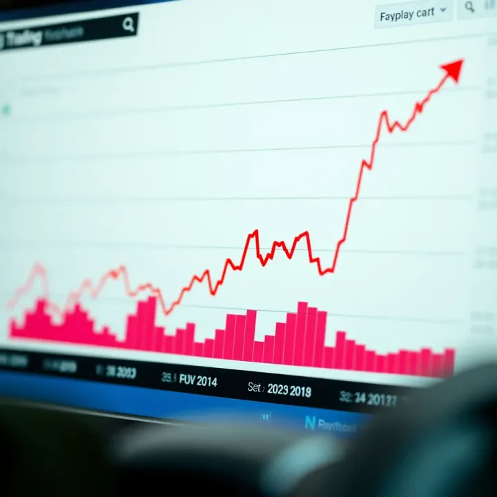 Graph showing fluctuations of the dollar exchange rate against the Pakistani rupee