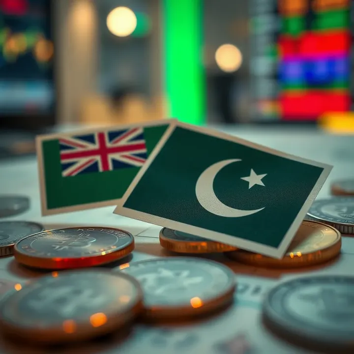Illustration showing economic factors influencing currency exchange between Australia and Pakistan