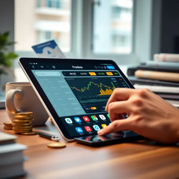 Digital Financial Tools Enhancing Money Management Various financial tools and apps displayed on a digital tablet