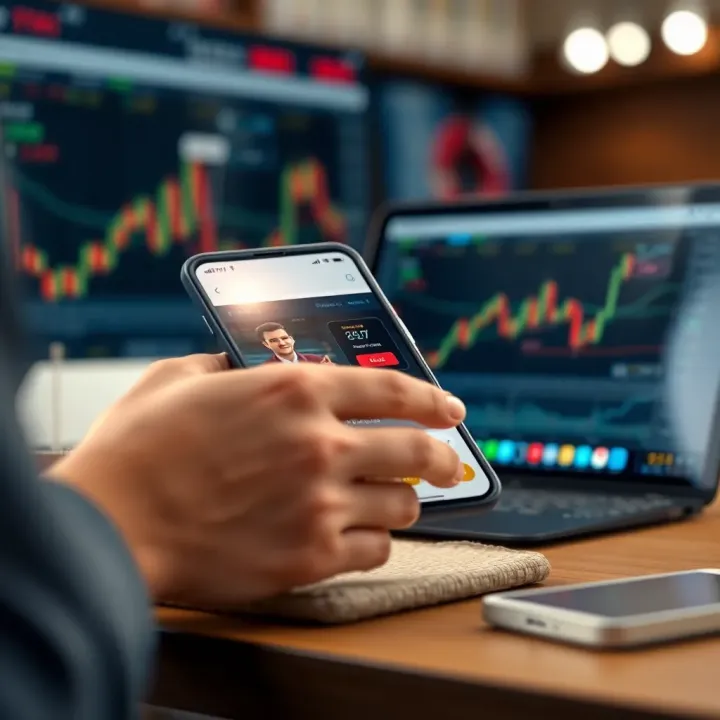 Features of Trading Apps for Risk-Free Practice and Skill Development Mobile device showcasing features of a trading application designed for practice and learning without real financial risk